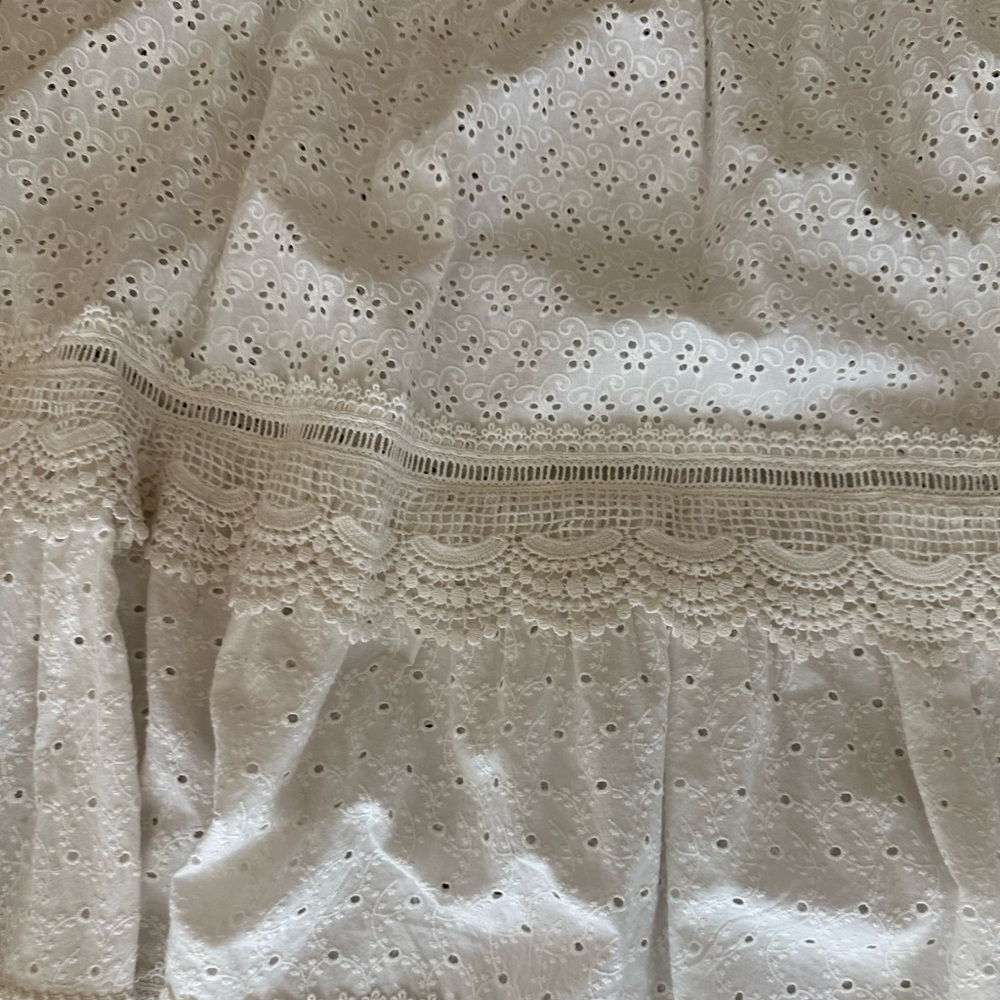 NWT ALICE + OLIVIA REISE PANELLED MAXI SKIRT OFF WHITE SZ 10 - Picture 7 of 11